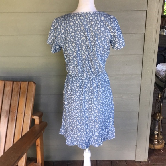 J. Crew Mercantile Floral Chambray Faux Wrap Dress - Picture 6 of 9